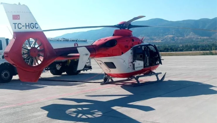 Tokat’ta doğuştan kalp rahatsızlığı olan yenidoğan bebek için ambulans helikopter havalandı